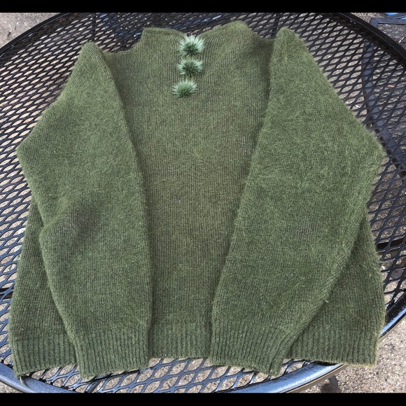 Sweaters - Mohair olive sweater